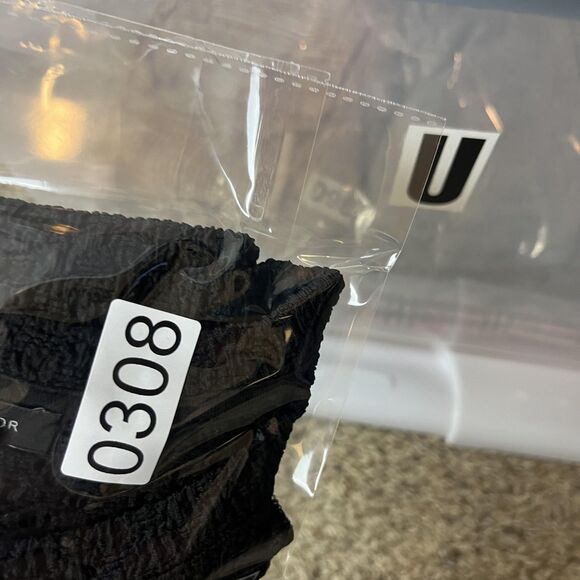 Ann Taylor Top Womens Petite Medium Black Ruffle Textured Whimsigoth Capsule - Picture 8 of 8